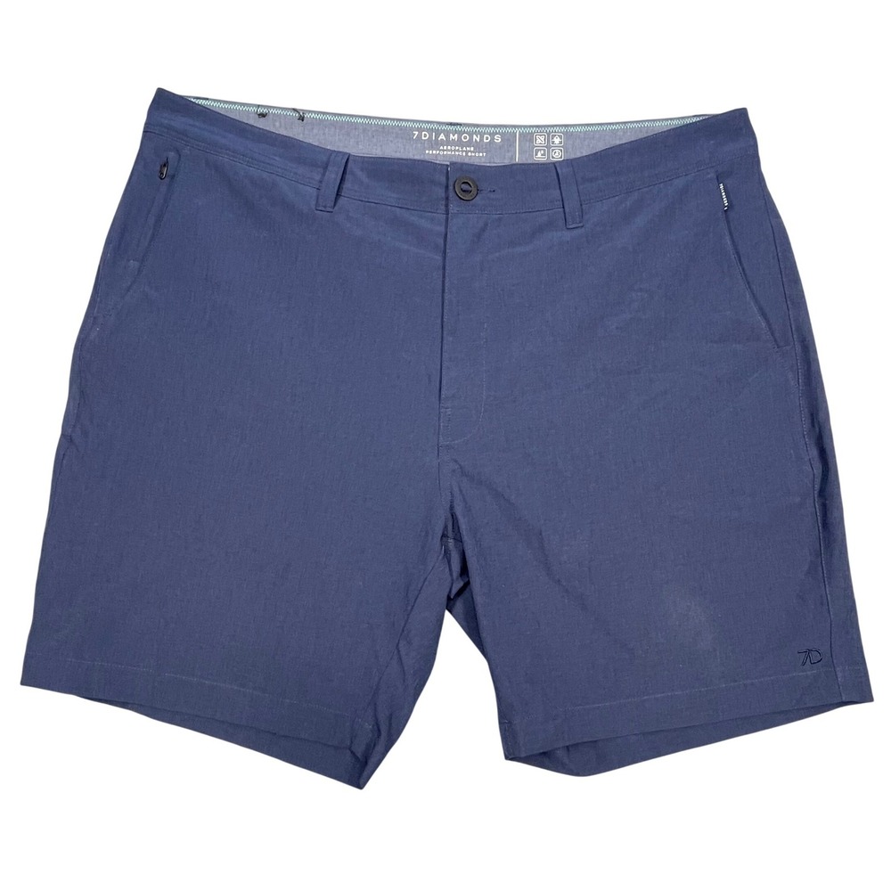 7 Diamonds Navy Blue Aeroplane Performance Shorts Mens 38 STS7-1187
